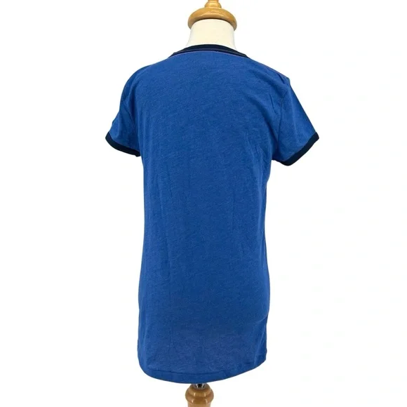 NWT Vtg Y2K PINK Victoria’s Secret Mountain Makeout Lover’s Peak Blue Ringer Tee - Picture 7 of 9